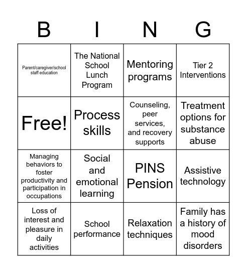 Mental Health Bingo #2 Bingo Card