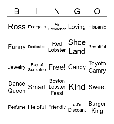 Rosario's Favorites Bingo Card