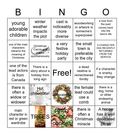 HALLMARK HOLIDAY MOVIES BINGO Card