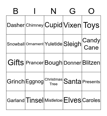 Christmas Bingo Card
