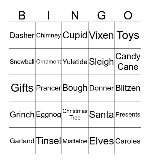 Christmas Bingo Card