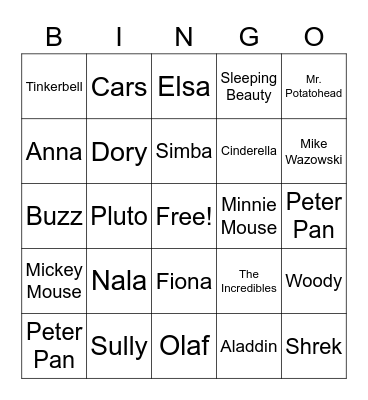 Disney Bingo! Bingo Card