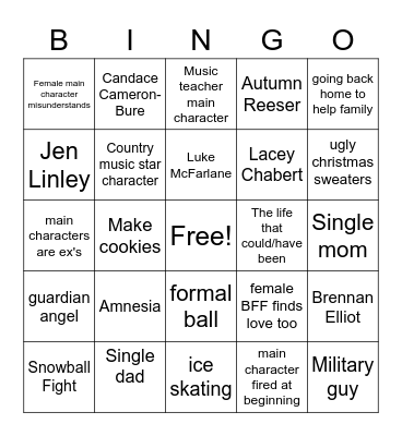 Hallmark Christmas Bingo Card