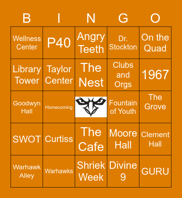 Curtiss Bingo Card