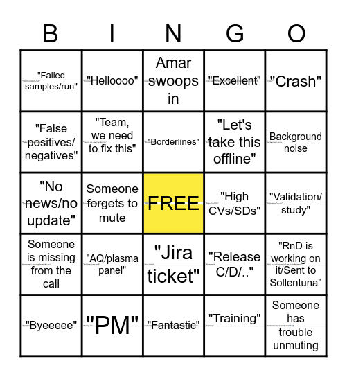 Installations Meeting Bingo Card