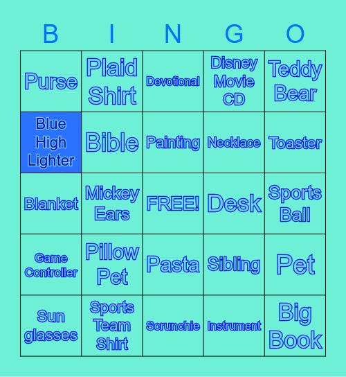 Girl Scouts Bingo Card