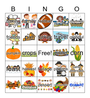 Thanksgiving Bingo Card