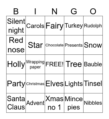 Christmas Bingo Case Closure Bingo Card