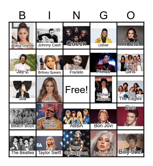 Music Bingo Card