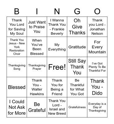 UPCAG Gratefulness Gathering Bingo Card