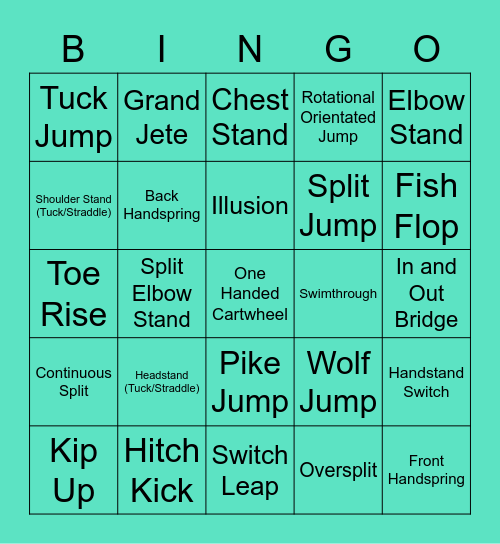 Tricks Bingo Card 2 Bingo Card