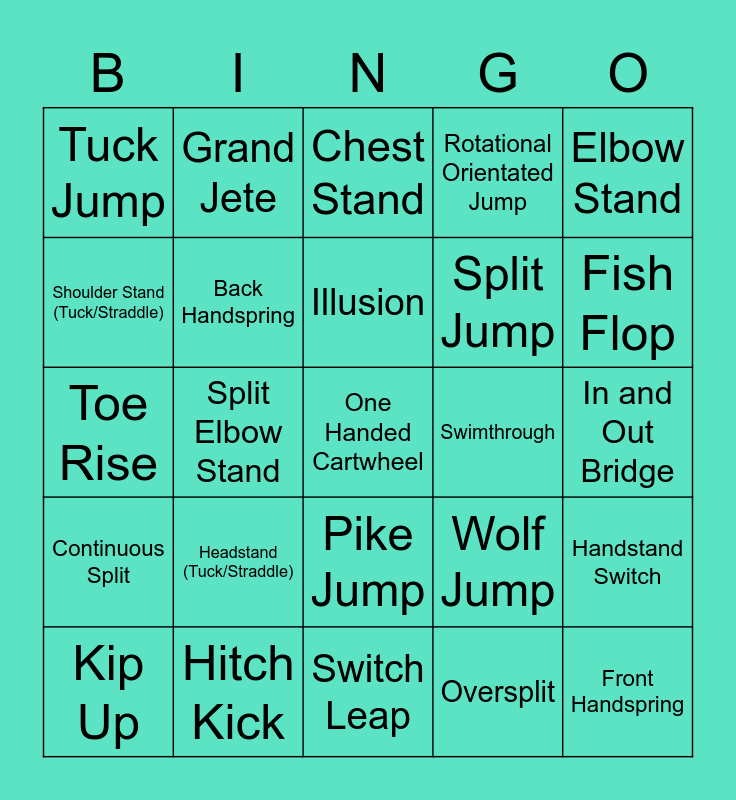 Tricks Bingo Card 2 Bingo Card