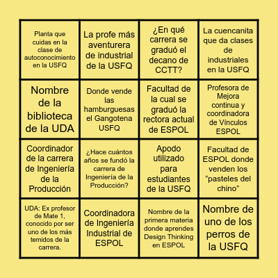 BINGO Card