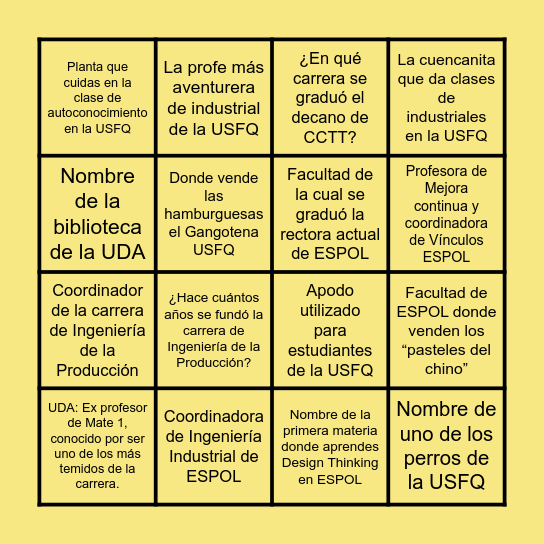 BINGO Card