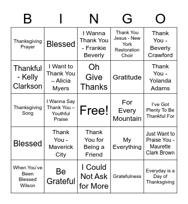 UPCAG Gratefulness Gathering Bingo Card