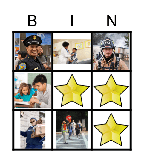 Community Helpers Bingo Card