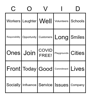 UNITED WAY 2020 Bingo Card