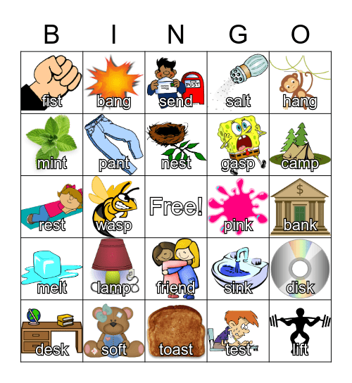 Phonics End Blend Review Bingo Card