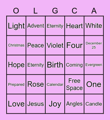 ADVENT Bingo Card