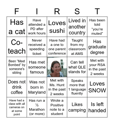 First Year Teacher BINGO Card