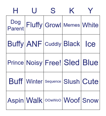 HUSKY FUN BINGO Card