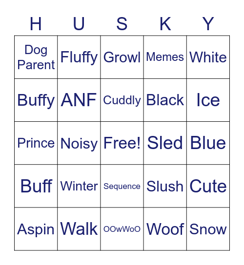 HUSKY FUN BINGO Card