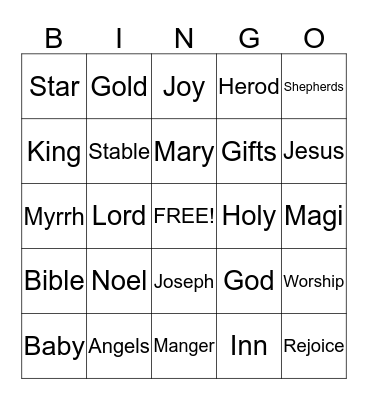 Christmas BIngo - grades 1-2 Bingo Card