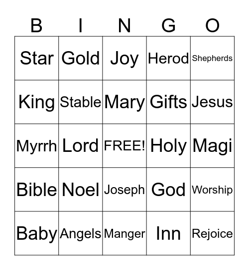 Christmas BIngo - grades 1-2 Bingo Card