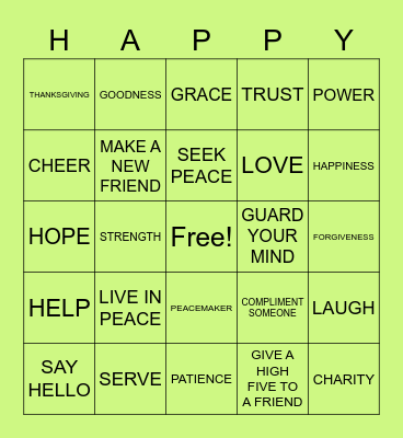 LOVE AND LIGHT BINGO Card