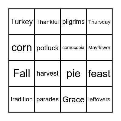 Thanksgiving Bingo Card