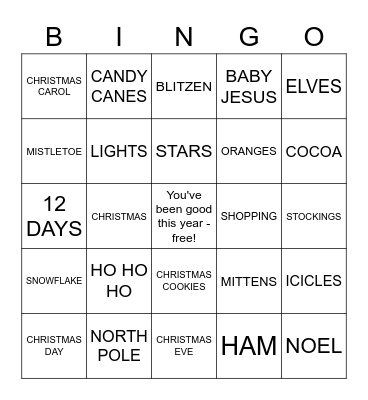 C H R I S T M A S Bingo Card