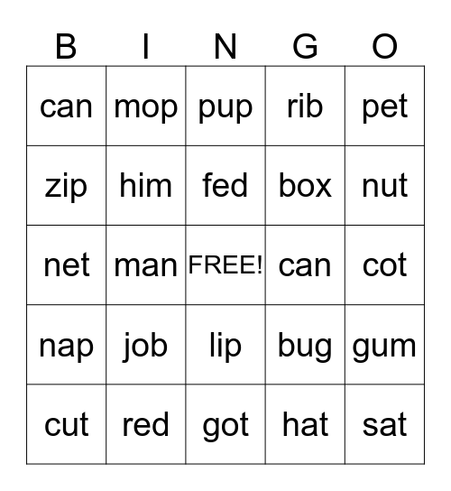 FAST concept 1 Bingo Card