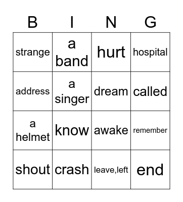 a story p. 26-27 Bingo Card