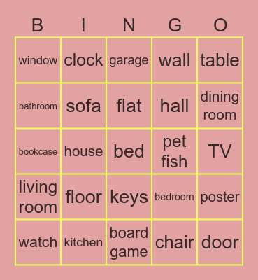 Home Bingo Card
