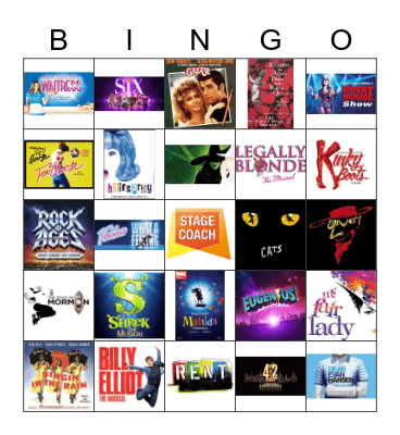 Musical Theatre Bingo Card