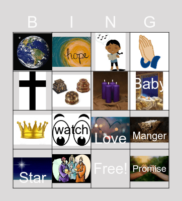 Picture Advent Bingo Card