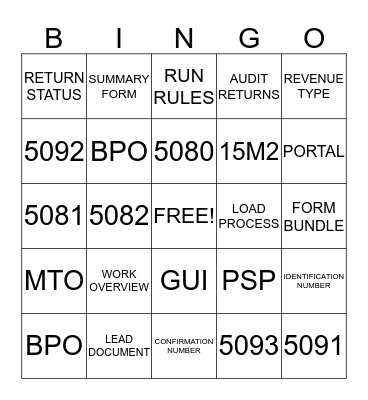 SUW RETURNS BINGO Card