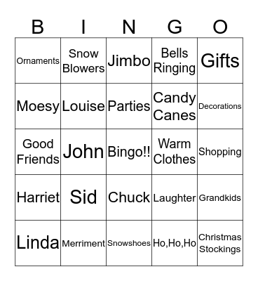 Merry Christmas Snowshoers!! Bingo Card