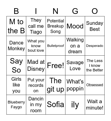 TikTok Bingo Card