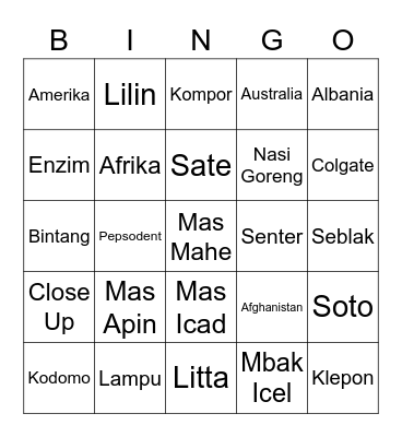MAIN SAMA FLE Bingo Card