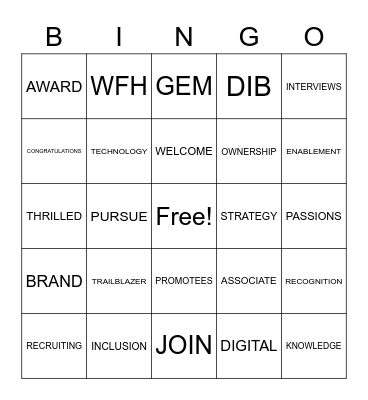 Canada Tech Q4 All Hands Bingo Card