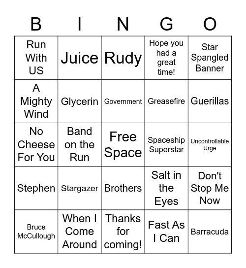 BurgerFriesPop Bingo Card