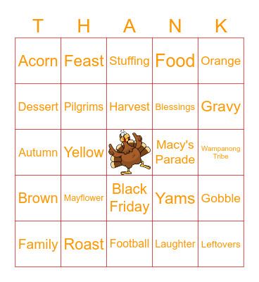 Thanksgiving! Bingo Card