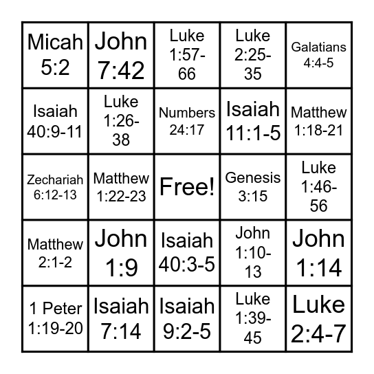 Knox Advent 2020 Bingo Card