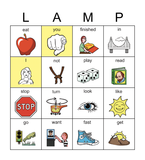 LAMP Words for Life Bingo Card