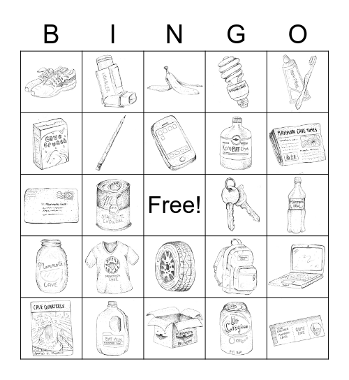 Mammoth Cave Recycle Bingo Card