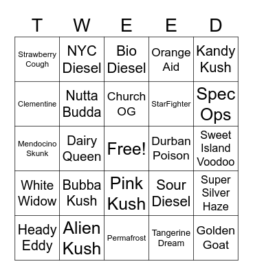 Tweedleaf Bingo Card