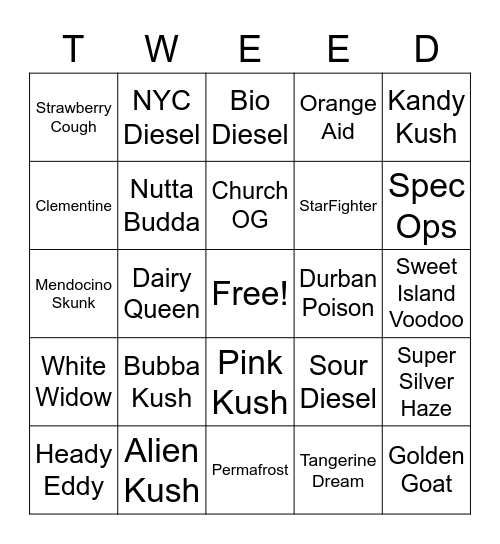 Tweedleaf Bingo Card