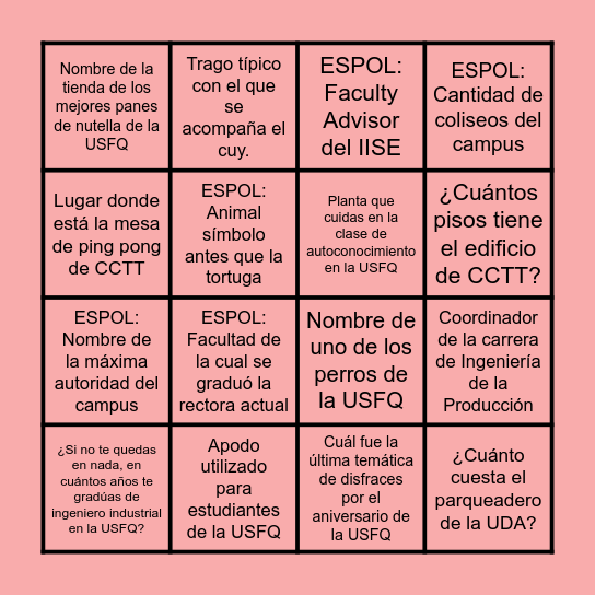 BINGO Card