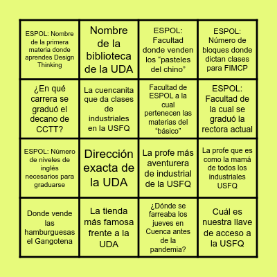 BINGO Card